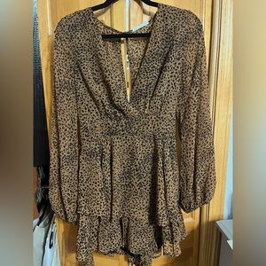 Women’s Cheetah Long Sleeve Romper